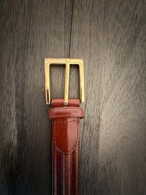 Genuine Leather Belt Brown Size 38/95cm Style MS-18
